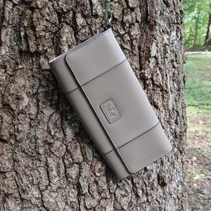 COPY - Baekgaard wristlet. Taupe color.